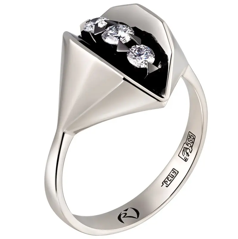 Кольцо декоративное из белого золота