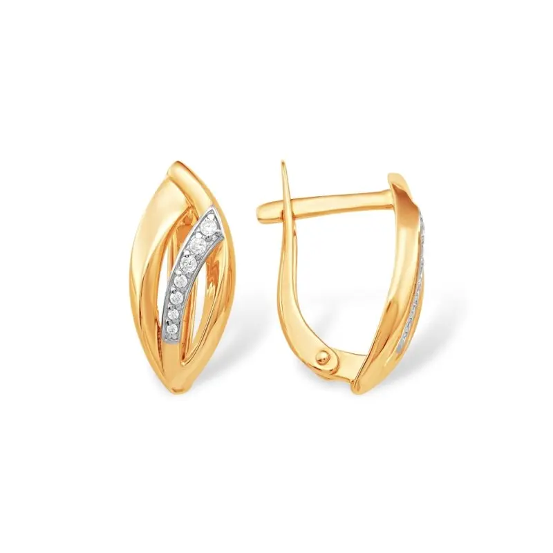 Серьги с английским замком из красного золота