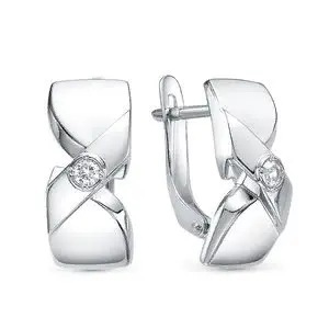 Серьги с английским замком из серебра