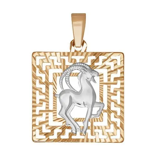 Подвеска знак зодиака из комбинированного золота