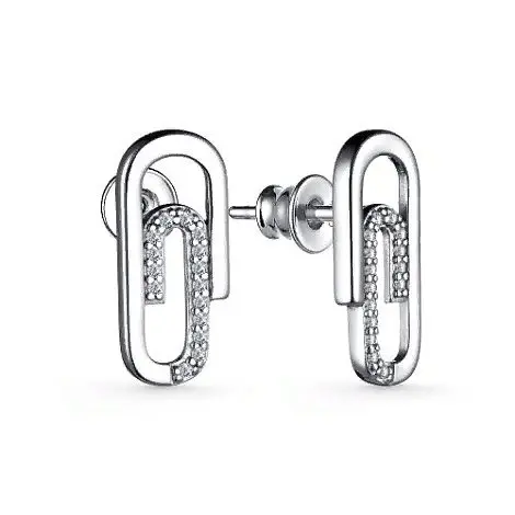 Серьги пуссеты из серебра