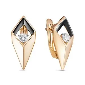 Серьги с английским замком из красного золота