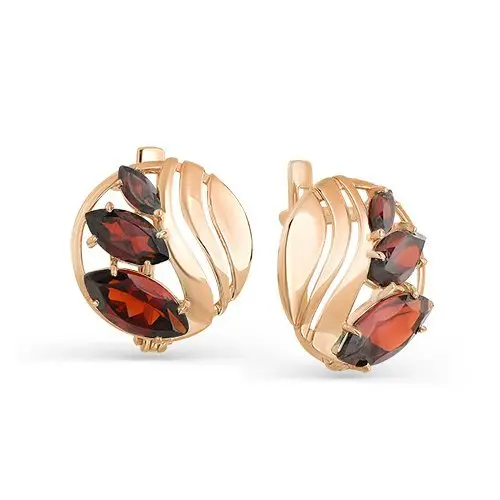 Серьги с английским замком из красного золота