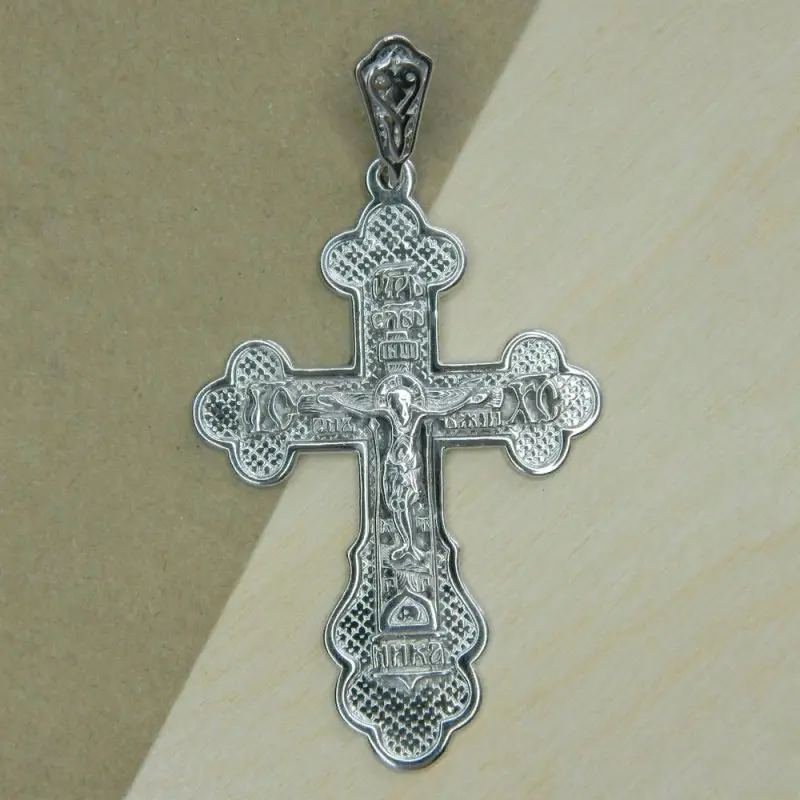 Подвеска крест из серебра
