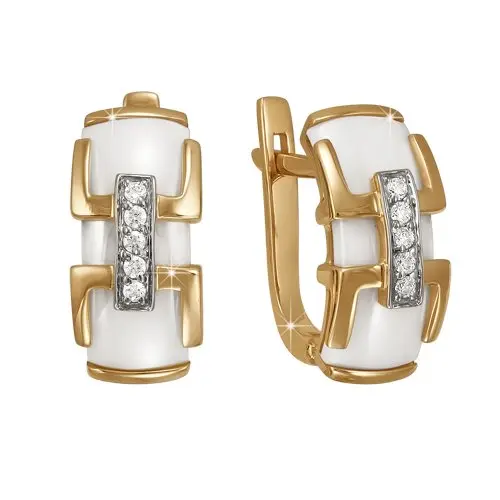 Серьги с английским замком из красного золота