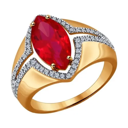 Кольцо декоративное из красного золота