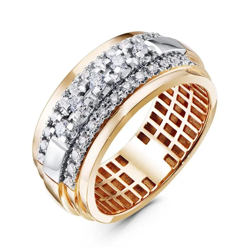 Кольцо декоративное из комбинированного золота