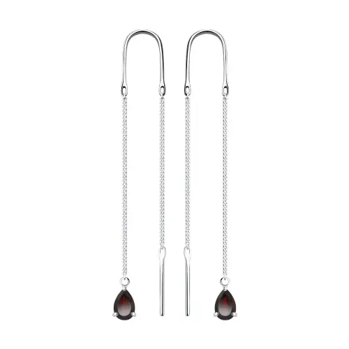 Серьги цепочки из серебра