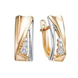 Серьги с английским замком из красного золота