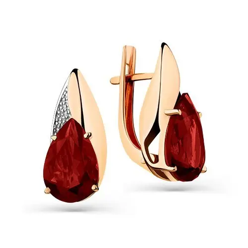 Серьги с английским замком из красного золота