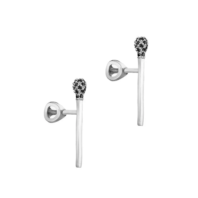 Серьги пуссеты из серебра