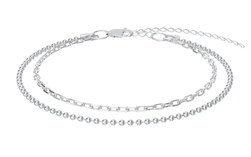 Браслет на ногу из серебра