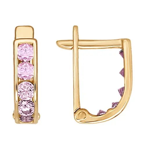 Серьги детские из красного золота