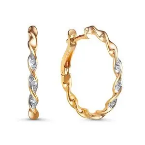 Серьги с английским замком из красного золота