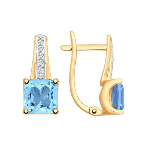 Серьги с английским замком из красного золота