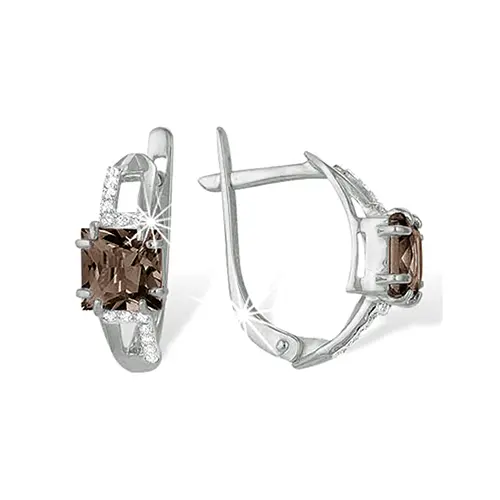 Серьги с английским замком из серебра