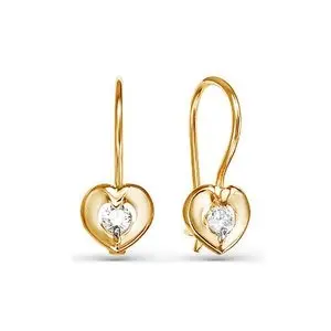 Серьги детские из красного золота