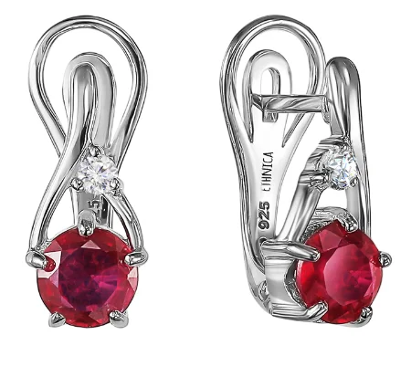 Серьги с английским замком из серебра