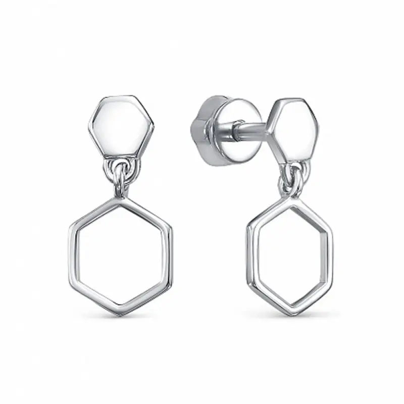 Серьги пуссеты из серебра