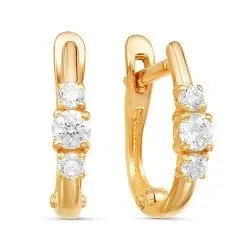 Серьги с английским замком из красного золота