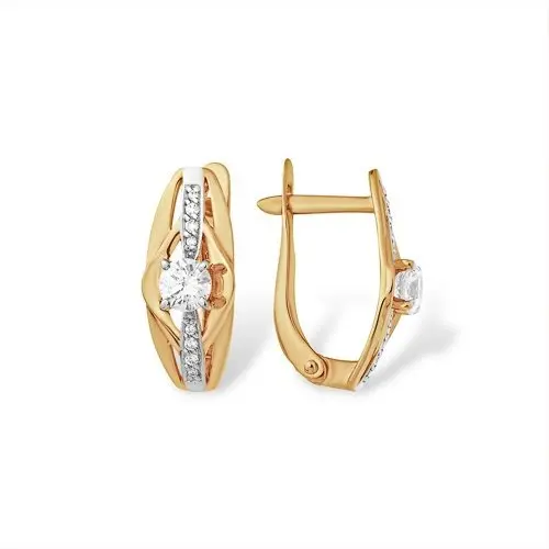 Серьги с английским замком из красного золота