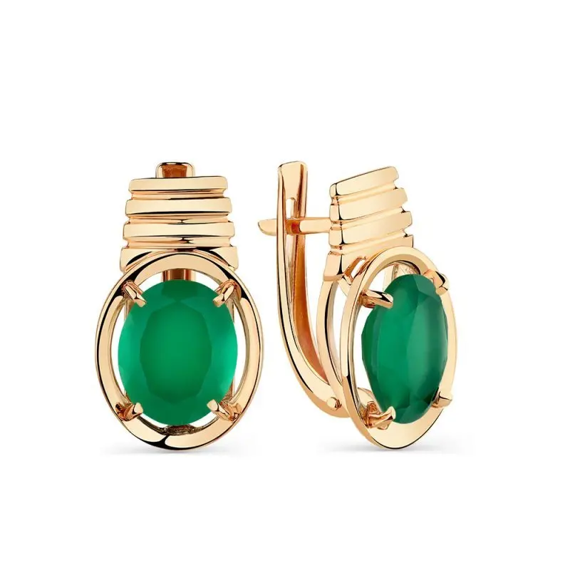 Серьги с английским замком из красного золота