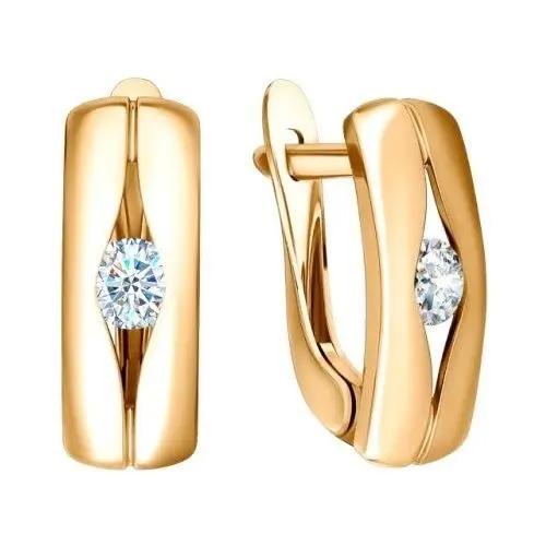Серьги с английским замком из красного золота