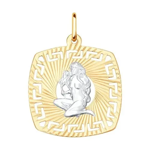 Подвеска знак зодиака из комбинированного золота