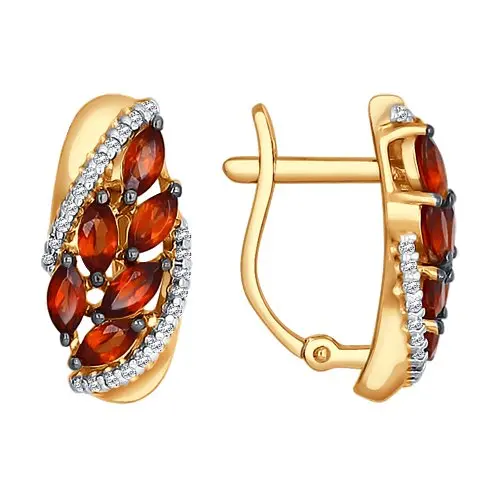 Серьги с английским замком из красного золота