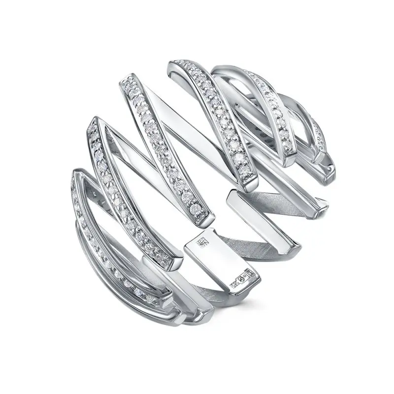 Кольцо декоративное из белого золота