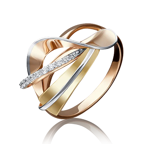 Кольцо декоративное из комбинированного золота