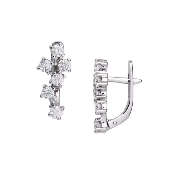 Серьги с английским замком из белого золота