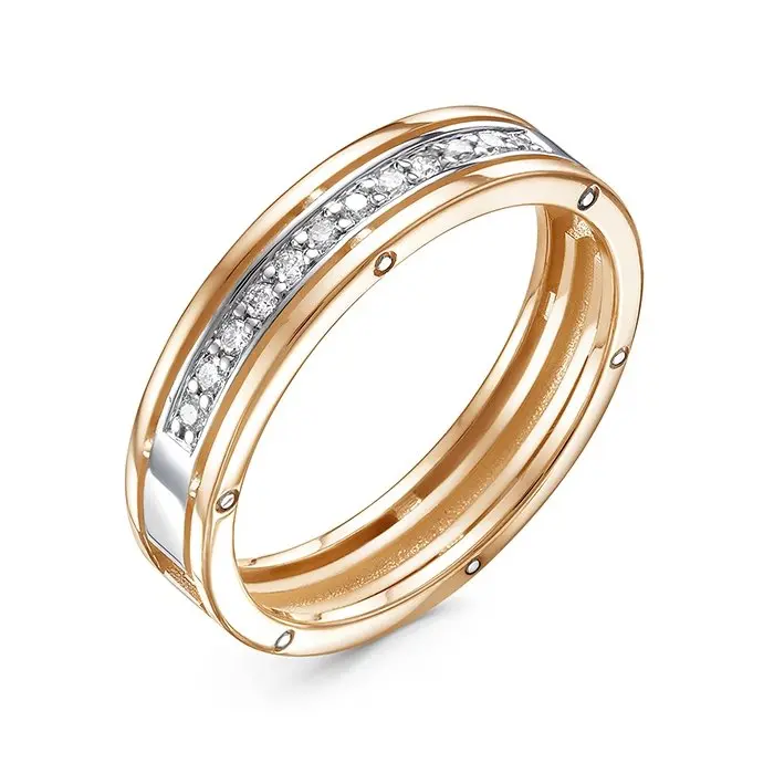 Кольцо обручальное из комбинированного золота