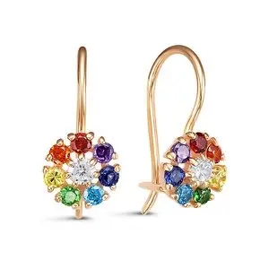 Серьги детские из красного золота