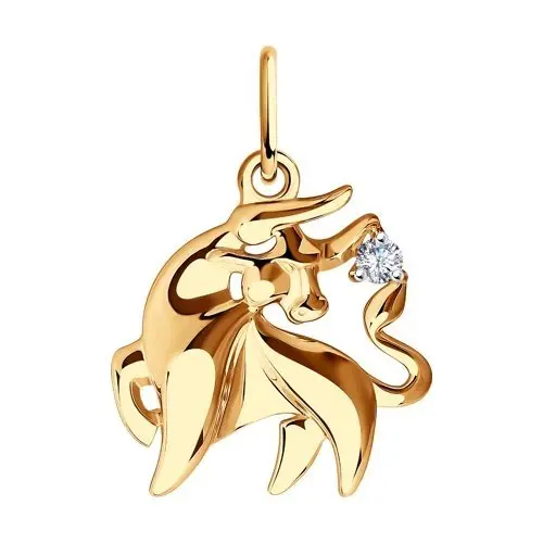 Подвеска знак зодиака из красного золота