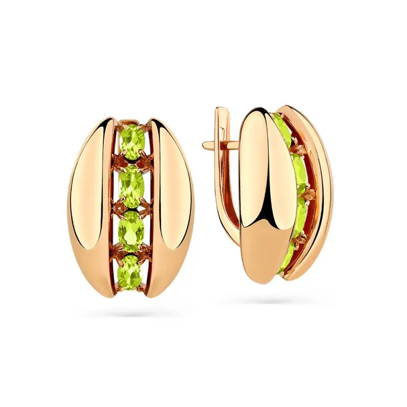 Серьги с английским замком из красного золота