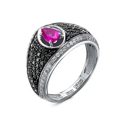 Кольцо декоративное из белого золота