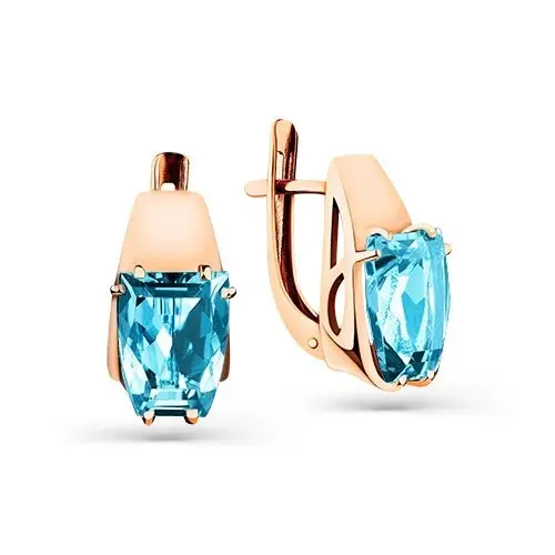 Серьги с английским замком из красного золота