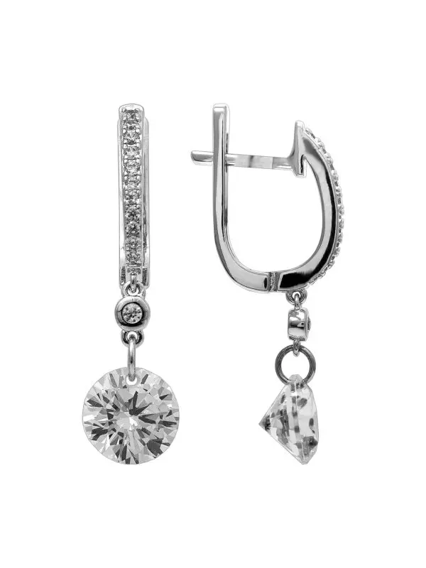 Серьги подвесные из серебра