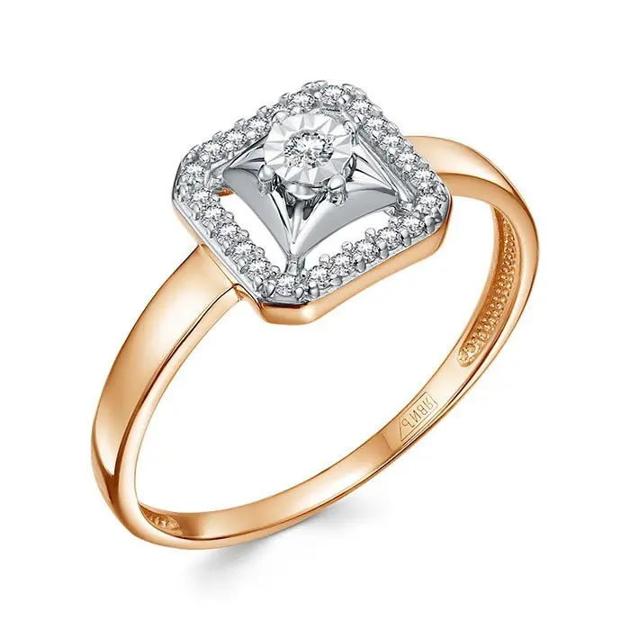 Кольцо декоративное из комбинированного золота