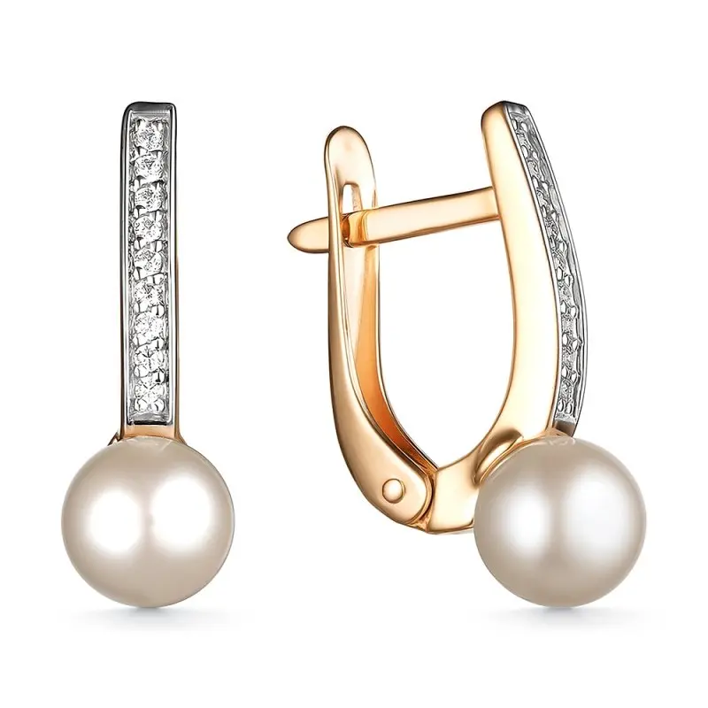 Серьги с английским замком из красного золота