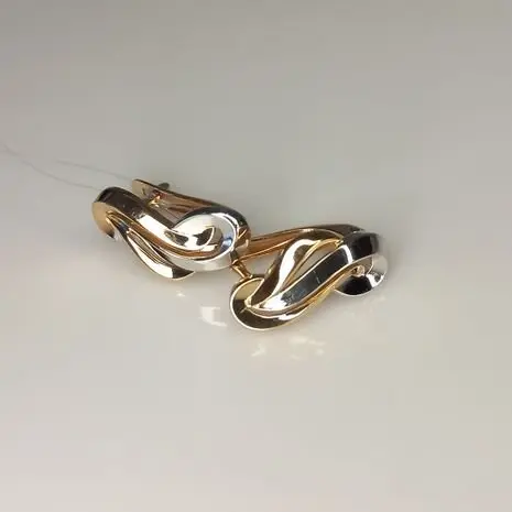 Серьги с английским замком из комбинированного золота