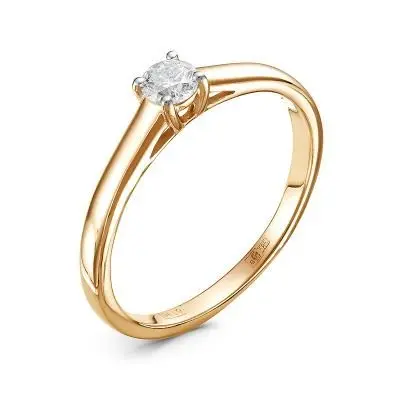 Кольцо помолвочное из красного золота