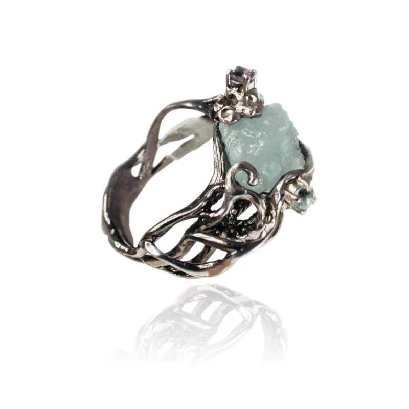 Кольцо декоративное из черного серебра