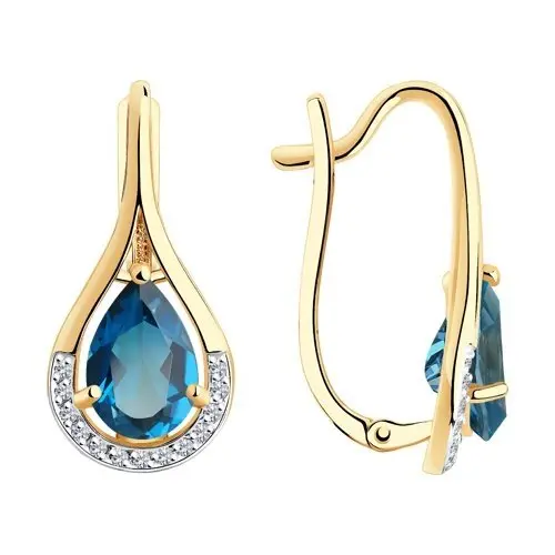 Серьги с английским замком из комбинированного золота