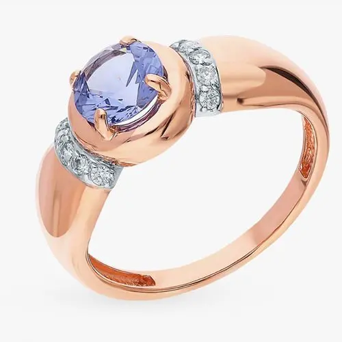 Кольцо декоративное из красного золота