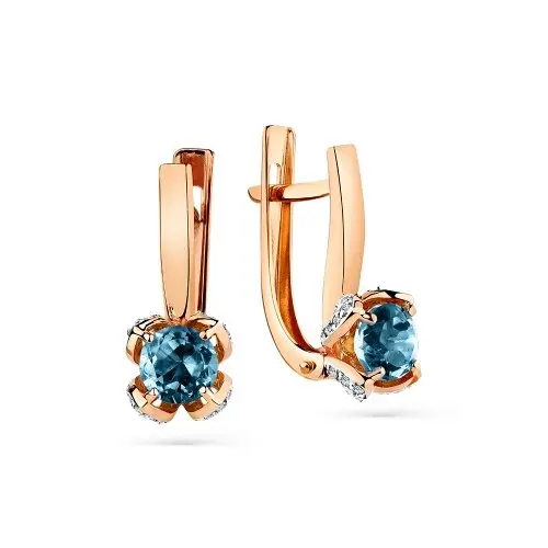 Серьги с английским замком из красного золота