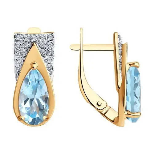 Серьги с английским замком из красного золота