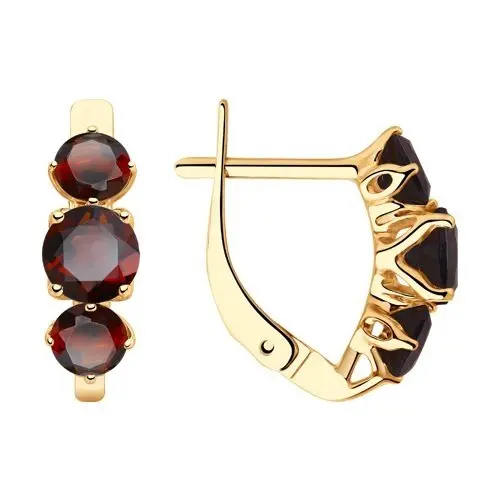 Серьги с английским замком из красного золота