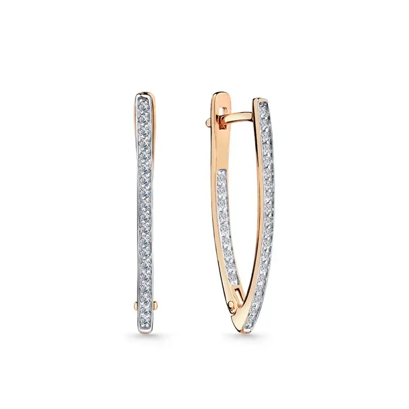 Серьги с английским замком из красного золота